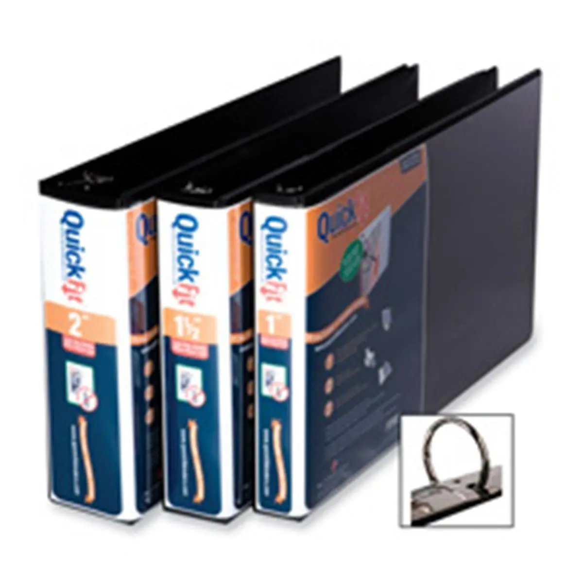 Stride-Inc. Document Organizer Storage Binder, Legal-Size Round Ring Style, 1in Capacity, 8.50in x 14in Black, Front Cover, Page Holder, 2 Interior Pockets