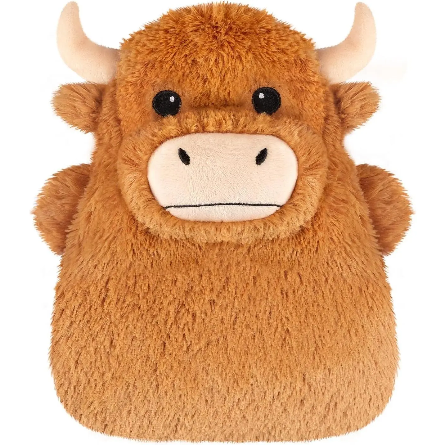 P-Highland Cow Microwavable Heating Pads for Belly, Neck & Shoulders, Heatable Plush with Moist Heat, Removable Plush Cover, Unscented Natural Fill, Adorable Surprise Present, 7.8" x 10.6", 1.2 lb
