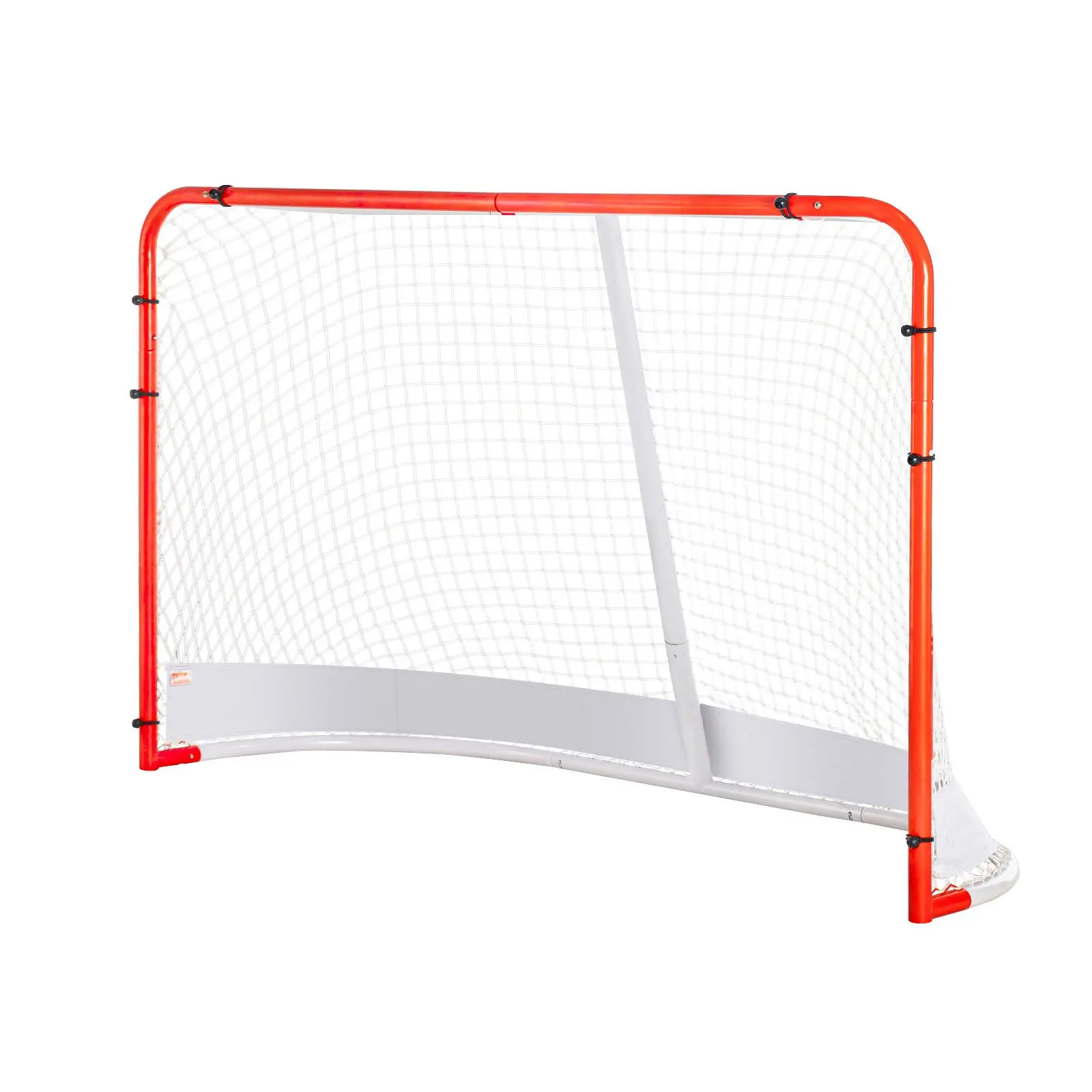 【summerfinds】VEVOR Street Hockey Net, Indoor Outdoor Steel Hockey Goal, Official Regulation Pro Hockey Training Goal Set, Portable Hockey Goal with Net, Easy Assemble, 72" x 48", White/Red
