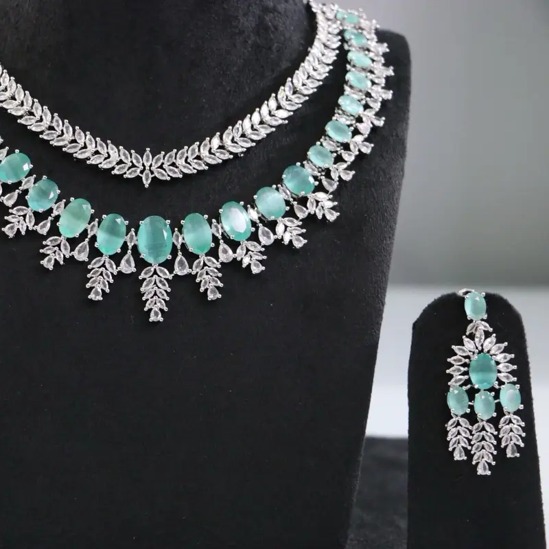 Women’s traditional  2-Layer AD Necklace Sets