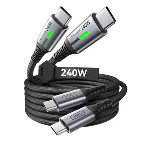 240W Super Fast Charging USB-C Cable 2 Pack | 6.6FT Braided Type-C Charger