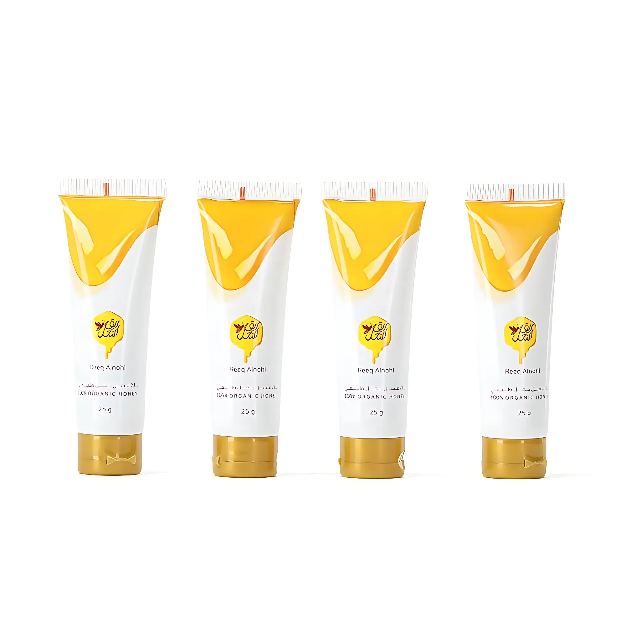 Reeq Alnahl Pure Natural Sweet Flavor Honey Packets - 4-Pack of 25g Portable Units, Ideal for Children, Wedding Gifts