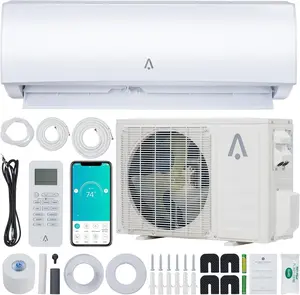 21 Seer2 Split Air Conditioner, 18,000 Btus Mini Split Ac/Heating System, Inverter Ductless Air Conditioner w/Alexa, Heat Pump & Installation Kit, Wall Mounted Ac Unit Cools Room Up to 1250 Sq.Ft,230V