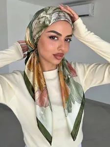 Women's Leaf Print Headscarf Hat, Breathable Lightweight Scarf, Multiple Floral & Leaf Patterns, Fashion Daily Accessory
