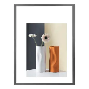 Podronale 20" x 27" Gray Plexiglass Aluminum Finish Poster Frame