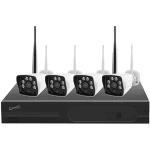 Supersonic SC-5004NVR 4CH 1080P WiFi Security System, Waterproof, 2-Way Audio, Night Vision, Remote Access, Indoor/Outdoor