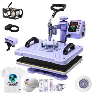 AKEYDIY Heat Press Machine 15" X 12" Professional Sublimation Machine Swing Away Shirt Printing Heat Transfer Digital Tumbler Heat Press Machine for T Shirts Mug Hat Plate Cap,Multi Colors Black Purple Pink