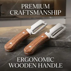 2PCS Kitchen Multi-Function Stainless Steel Thickened Fruit Peeler Knife for Sugar Cane and Pineapple Skin Removal Special Tool TF 1