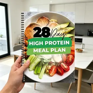 28-Day High Protein Meal Prep Diet Plan Book, Simple Healthy High Protein Recipes Planner, Weight Loss and Muscle Gain Daily Meal Schedule Cookbook, Beginner Friendly