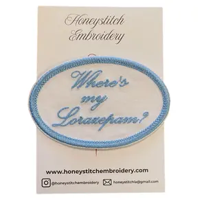 Honeystitch Embroidery Iron On Lorazepam Patch