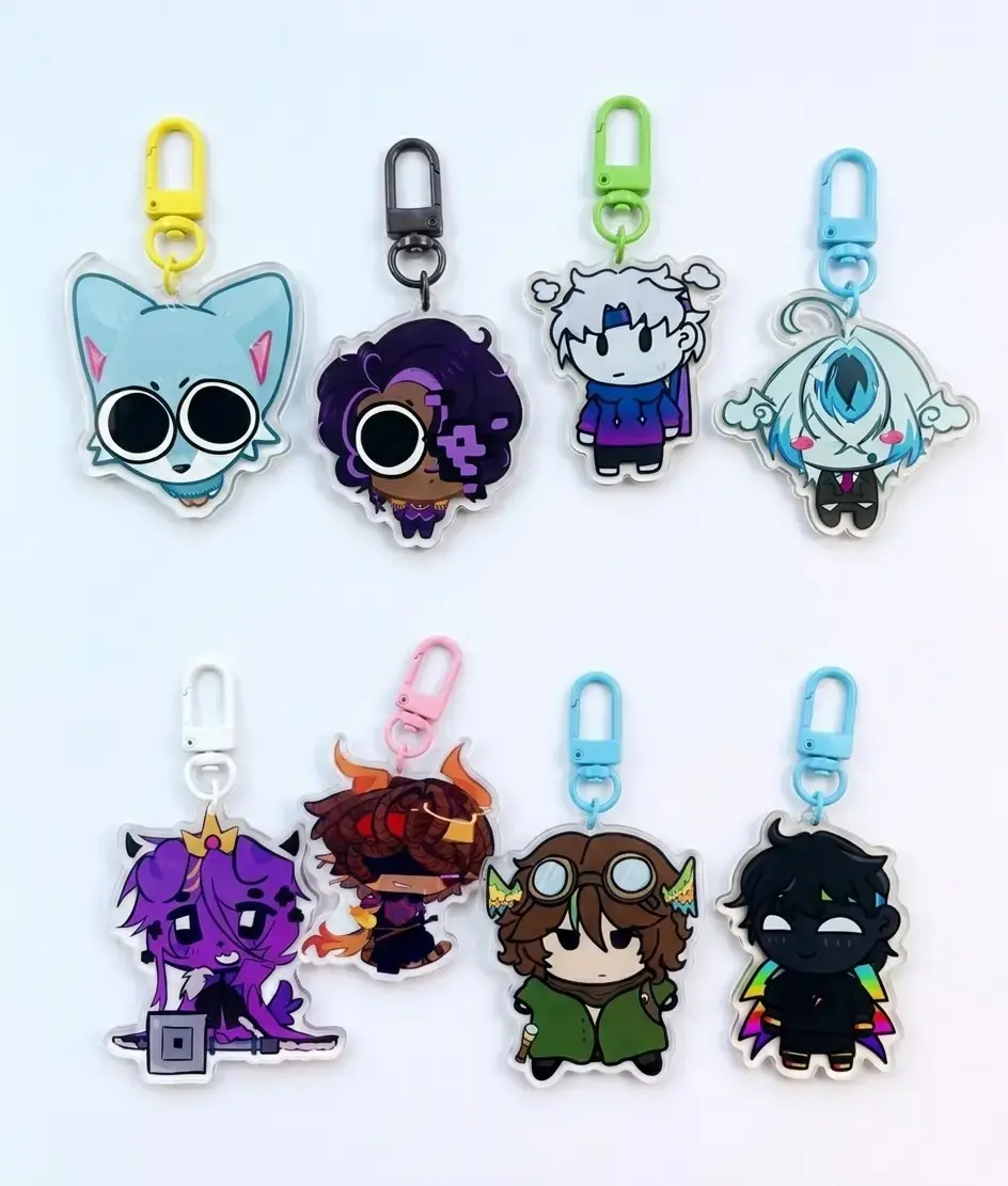 Unstable Universe MCYT Yt Translucent Chibi Acrylic Keychain, YT portable universe & lifesteal smp acrylic keychains
