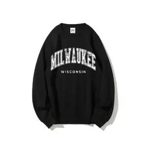 Milwaukee Wisconsin Vintage Collegiate Unisex Graphic Tee Retro Hometown Pride Souvenir Apparel Distressed Varsity Letter Long Sleeve Swearshirt Casual Regular Fit