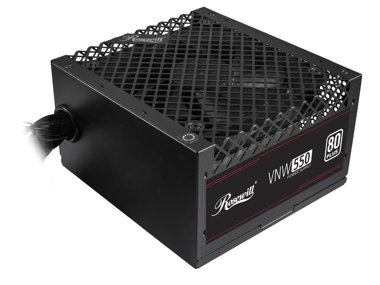 Rosewill VNW 550W 80+ White Certified, Non-Modular Active PFC Design, Low-Noise Power Supply, High Quality Electrolytic Capacitor, 120mm FDB Silent Fan - 5 Year Warranty - VNW550