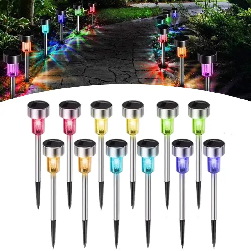 10 Packs Outdoor Solar Landscape Lawn Light, Outdoor Lights, Solar Garden Lights, Solar Yard Lights, For Pathway, Patio, Yard, Lawn, Walkway, Deck And