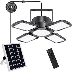 Solar Shed Light Outdoor Indoor, 176LED Solar  Motion Sensor Pendant Light Daytime , Solar Indoor Lights with 5 Lighting Modes & Remote for Shed Gazebo Barn Garage Home