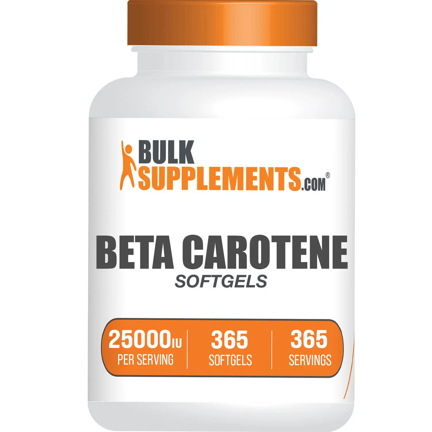 BulkSupplements Beta Carotene Softgels - Edible - Vitamins and Minerals - Natural Antioxidants - 365 Softgels - 25000 IU per Serving Healthy Fitness