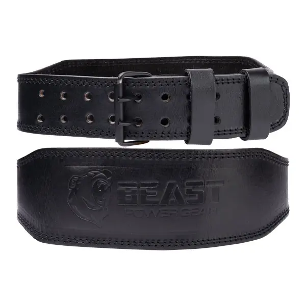 Beastpowergear 4" Genuine Leather Weightlifting Belt for Men Women - 4 Inch Thick Buckle Closure Gym Belt for Bodybuilding Squat Deadlift