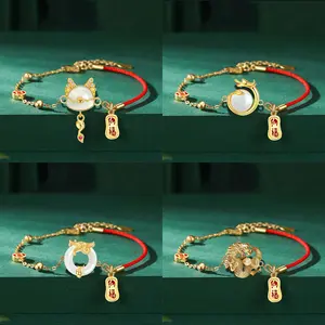 Red Rope Braided Lucky Dragon Pendant Bracelet - Daily Fashion Accessory, Thoughtful Gift for Family Members