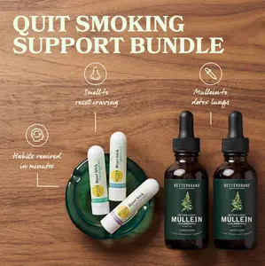 Quit Smoking Support Bundle | Nasal Reset Sticks & (2) Mullein and Chlorophyll Tinctures Bundle to Quit Bad Habits | Lung Detox and Cessation Bundle
