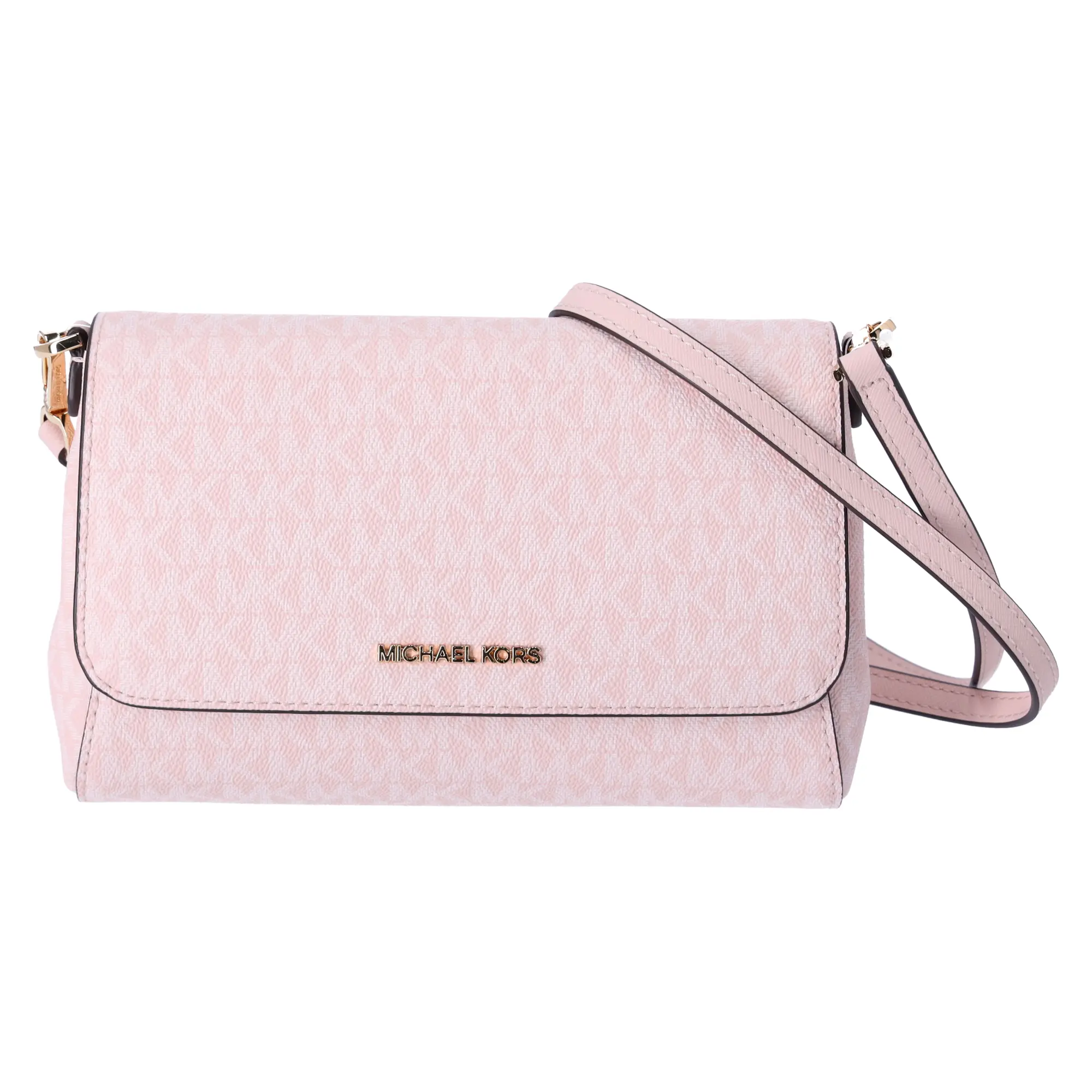 Pre-owned MICHAEL KORS PVC Crossbody Bags Jet Set Medium Convertible Pouchette Crossbody Light Powder Blush