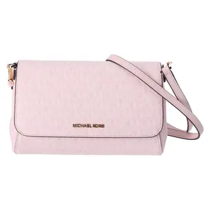 Pre-owned MICHAEL KORS PVC Crossbody Bags Jet Set Medium Convertible Pouchette Crossbody Light Powder Blush