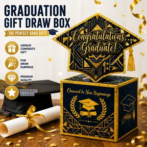 Class of 2026 Gift Box – Funny Surprise Gift Idea Kit for Graduation, Congrats Grad Boys Girls High School College, Black Gold