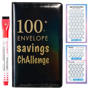 A6/A5 100 Days Money Saving Challenge Binder, $5050 Savings Budget Book with Marker, No-Fold Money Organizer, Great Gift for Everyone