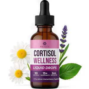Cortisol Supplements for Women Liquid Drops - Hormone Balance & Mood Support for Women – Ashwagandha, GABA, Magnesium Glycinate, Rhodiola, 5-HTP – Sugar Free, Vegan, Non-GMO - 2 fl oz