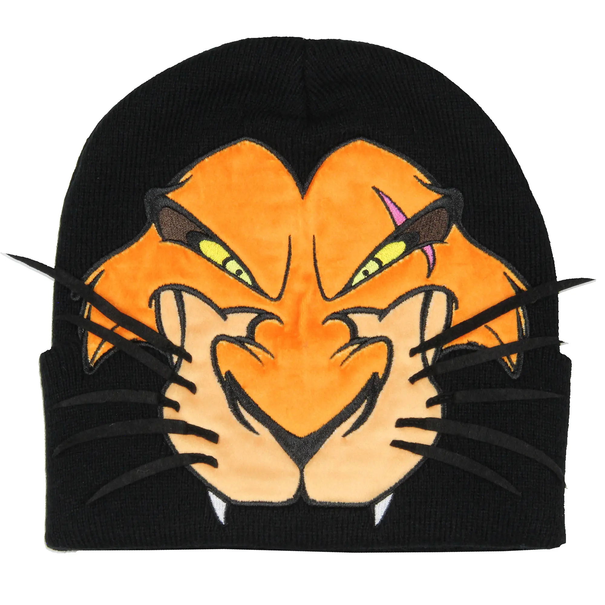 Disney The Lion King Scar Warm Beanie Hat for Adults, Felt Embroidered Face Design, 3D Whiskers, Cuffed Beanies, Scar Face, Adjustable Length Hats, Embroidery, Fierce Look
