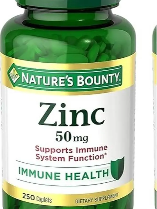 Nature’s Bounty Zinc 50mg, Immune Support & Antioxidant Supplement, Promotes Skin Health, 1 Caplet Per Day, Gluten Free, 250 Vegetarian Caplets