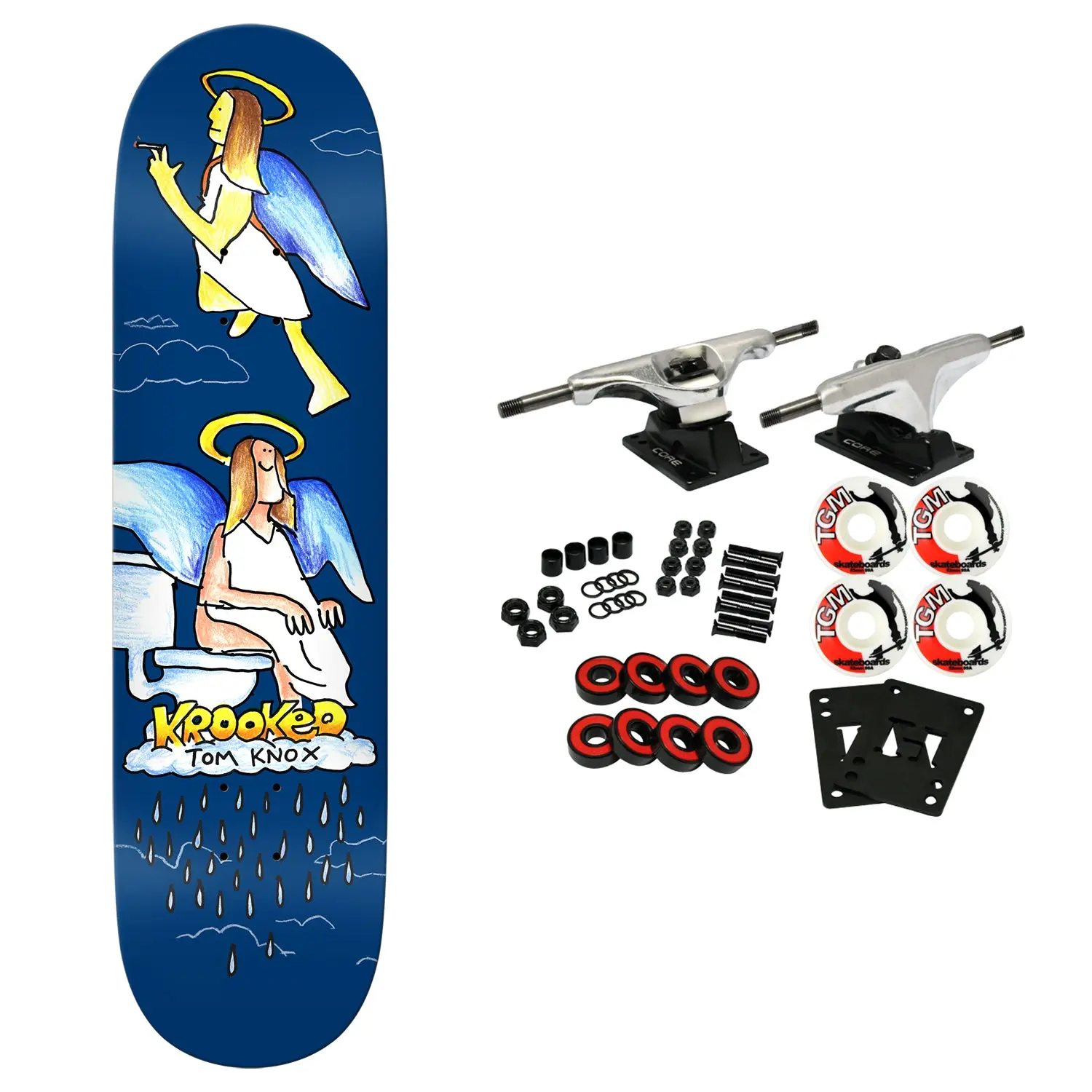 Krooked Skateboard Complete Knox Angel 8.5" x 32.18"
