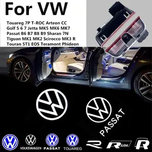 2pcs Car Door HD Welcome Lights, Led Step Lights, Welcome Courtesy Light, Car Logo Projection Lamp, Volkswagen Jetta Mk6 Golf 5 6 7 Passat 3b7 601 171 B5 B6 B7 Car Modification Decor