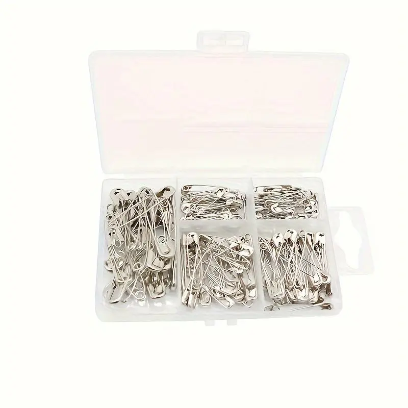 Silver Safety Pins, 150pcs/box Metal Safety Pins, Sewing Pins, Sewing Tools, Sewing Supplies Crafts, DIY Sewing Accessories for Clothes, Home, Office
