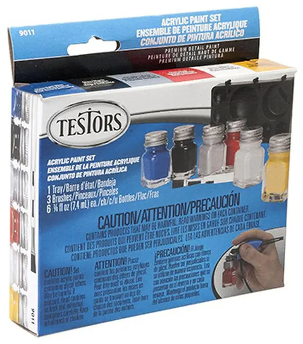 212 MAIN Testor 9011 6-Color Primary Acrylic Paint Set (6 Bottles) - DIY Painting Supplies, Coloring Supplies for Office Stationery, School & Educational Use