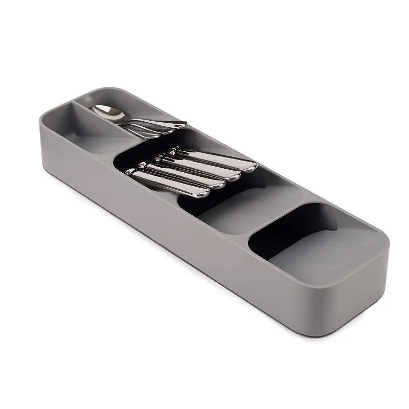 1pc Multifunctional Knife And Fork Compartment Storage Box, Cutlery Spoon Box Knife And Fork Divider Organizer, Kitchen Drawer Storage Box Tray, 5.5inch/4.3inch