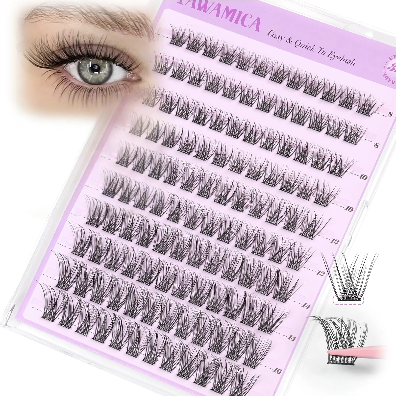 Yawamica Wispy Lash Clusters Natural lightweight Clusters Lashes