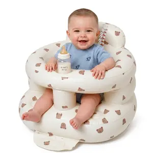 Upgraded Inflatable Baby Seat with Safety Guardrails, Thicker Sit Me Up Floor Seat for Baby Chair Sit Me Up, Blow Up Baby Chair Built in Air Pump for Babies 3-36 mth