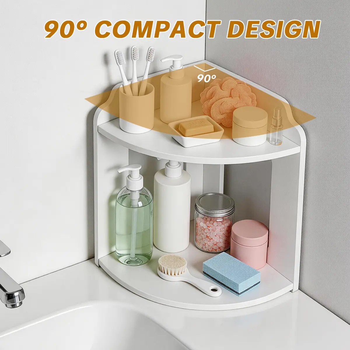 2-Tier Corner Storage Organizer, Countertop Bathroom Vanity Shelf, Cosmetic Display Rack for Makeup, Skincare, Perfume & Toiletries, Home Decor