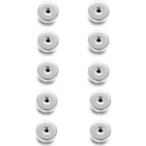 Flat Screw Backs Replacement for Stud Earrings,10Pcs Stainess Steel Flatbacks for Ear Piercing,Security Screw Backs to Prevent Missing Earrings (Silver)
