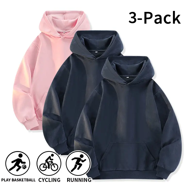 Men’s suede hoodie in Old Money style, available in a 3-pack or a 1-pack. Minimal solid-color suede pullover sweatshirt with an oversized drop-shoulder fit and low-saturation colorways. A relaxed yet refined casual top suitable for commuting and everyday