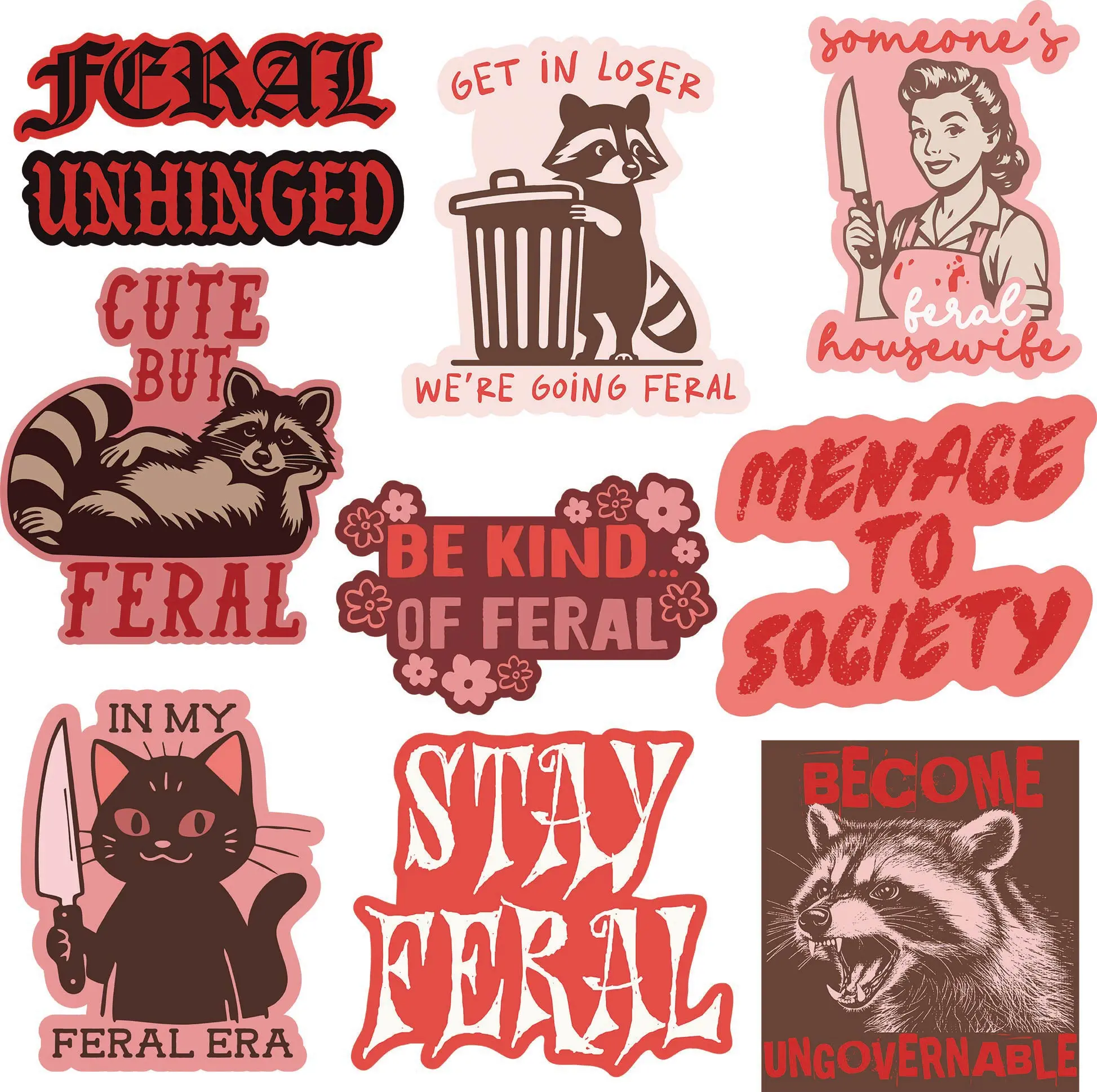 Feral Sticker Extra Large Stickers for Adults Funny Wild Animal Adhesives with Memes Funny Stickers with Colorful Graphic Decals Funny Animal Multi Feral Sticker Extra Large Stickers for Adults Funny Wild Animal Adhesives with Memes Funny Stickers with Colorful Graphic Decals Funny Animal Multi