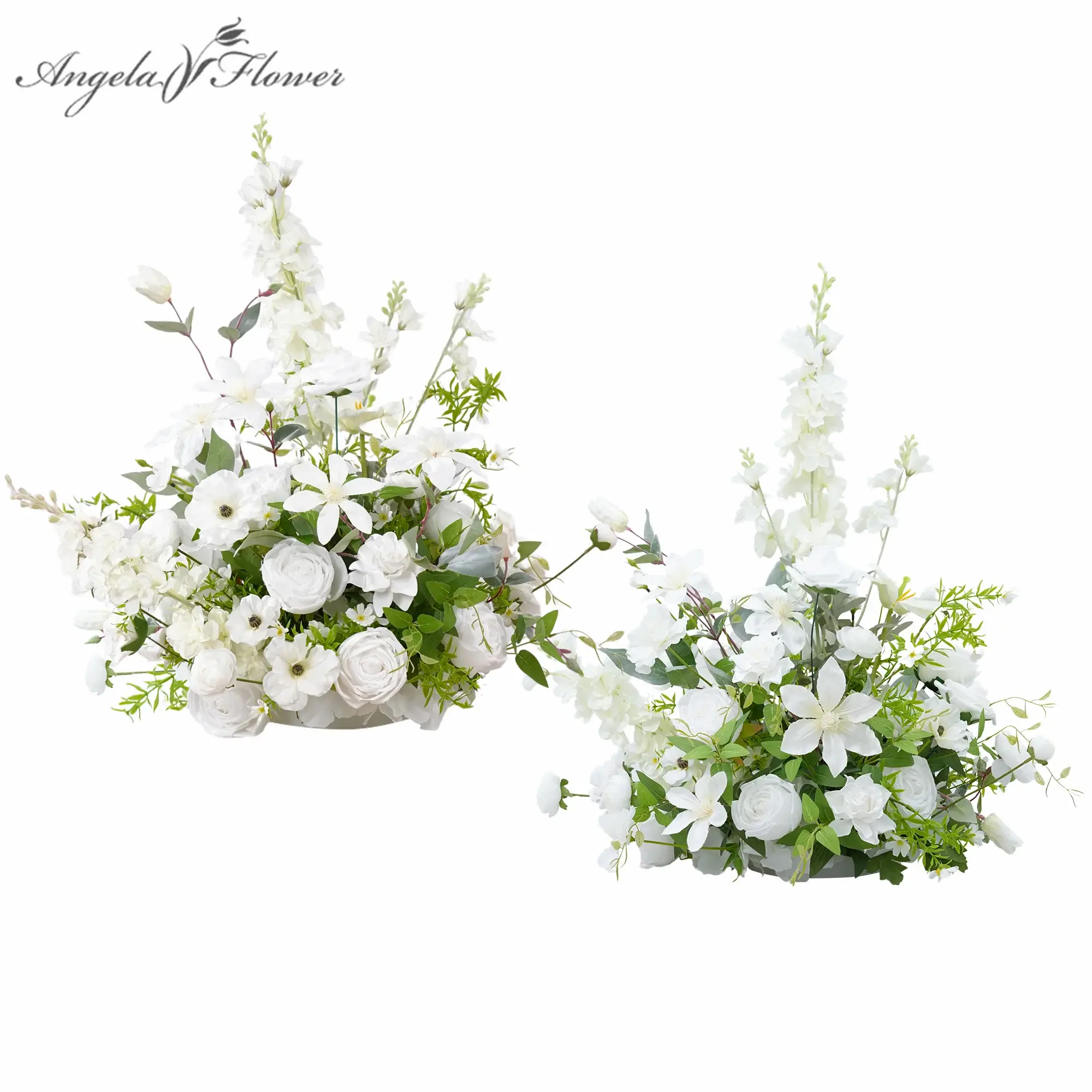 2pcs A8953 White Delphinium Greenery Table Centerpiece Wedding Aisle Flower Party Event Props