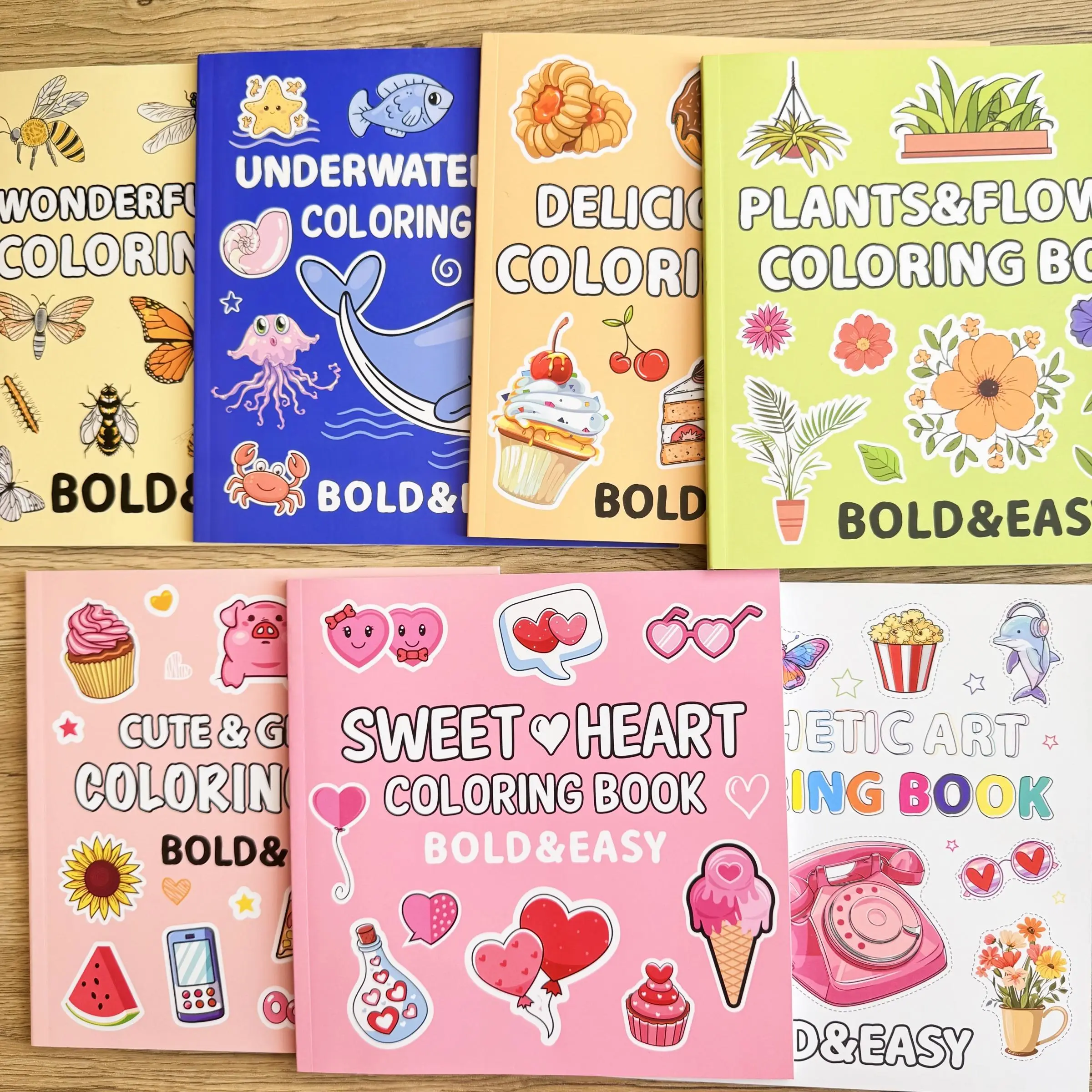 Colorful Sticker Book, 7 Counts/set DIY Coloring Book, DIY Painting Supplies for Adults & Teens, Funny Gift for Birthday Holiday, Stickers Kit, Crafting Kit