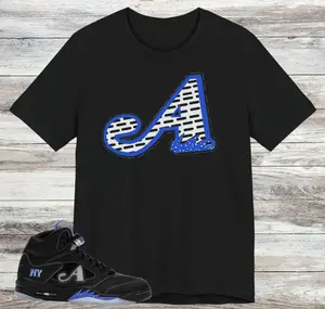 Jordan 5 Awake Racer Blue Sneaker Match Tee: Unisex Cotton Shirt