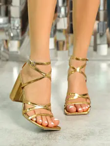 Women's High Heel Sandals with Cross Straps, Elegant Wedding and Graduation Shoes, Fashionable Party Shoes for Spring