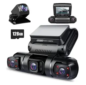 PRUVEEO 360 Degree View 4 Channel  Dash Camera for Cars, Built-in GPS WiFi Night Vision, 24/7 Recording Parking Mode Monitor, Free 128G Card， Hd Driving Recorder，Dashcam Vehicle Automotive Dvr，Rotatable Dashcam Video Dashcam