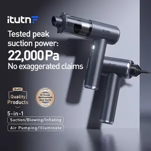 itutn car vacuum/blower M8, 5-in-1 Mini Vacuum Cleaner Cordless & Air Duster ,15000Pa Powerful Suction, Handheld Portable Vacuum For Car, Home, PC, Keyboard, Desk, Pet Hair Cleaning