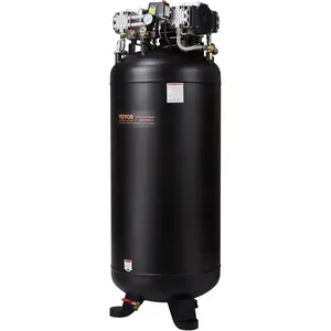 VEVOR 80 Gallon Air Compressor, 2-Stage 145PSI Oil Free Stationary Compressor Tank, 6.5HP 15.5SCFM@90 PSI, Quiet Compressor for Industrial Manufacturing, Workshops (220V/60Hz Single-Phase Power)