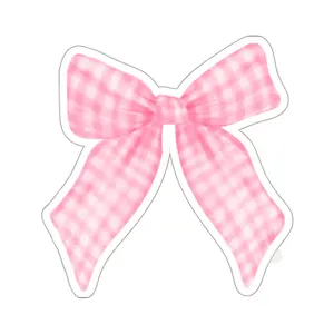 Pink Gingham Sticker