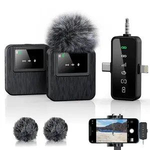 3-in-1 Mini Microphone Camera - 328ft Long Range, 20H Battery Life, Wireless Microphones, Lapel Mic with AI Noise Reduction for Video Recording, Content Creators